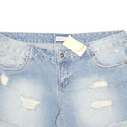 KRISP Womens Denim Blue Distressed Shorts 2XL W38 Casual Summer Wear