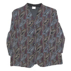 HERMANN LANGE Womens Printed Button Jacket L Polyester Blend Leaf Pattern