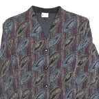 HERMANN LANGE Womens Printed Button Jacket L Polyester Blend Leaf Pattern