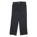 DICKIES Mens Cotton Blend Black Regular Straight Trousers W32 L30 Workwear Zip