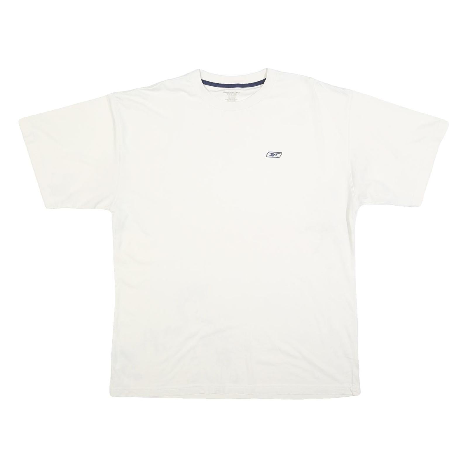 REEBOK Mens White Casual T-Shirt XL Short Sleeve Crew Neck Logo