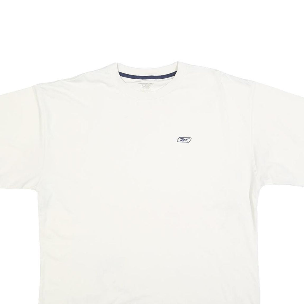 REEBOK Mens White Casual T-Shirt XL Short Sleeve Crew Neck Logo