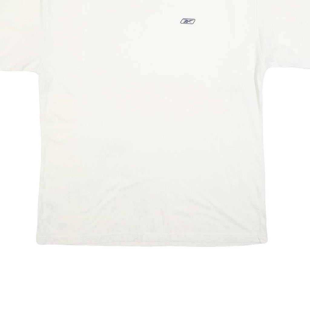 REEBOK Mens White Casual T-Shirt XL Short Sleeve Crew Neck Logo