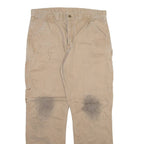 CARHARTT Carpenter Mens Trousers Beige Relaxed Straight W36 L32