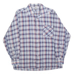 KUNZEL Mens Blue & Red Check Shirt L Classic Cotton Blend Long Sleeve Button