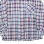 KUNZEL Mens Blue & Red Check Shirt L Classic Cotton Blend Long Sleeve Button