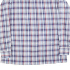 KUNZEL Mens Blue & Red Check Shirt L Classic Cotton Blend Long Sleeve Button