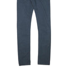 GUESS Mens Slim Blue Cotton Blend Trousers W29 L33 Stylish Zip Closure