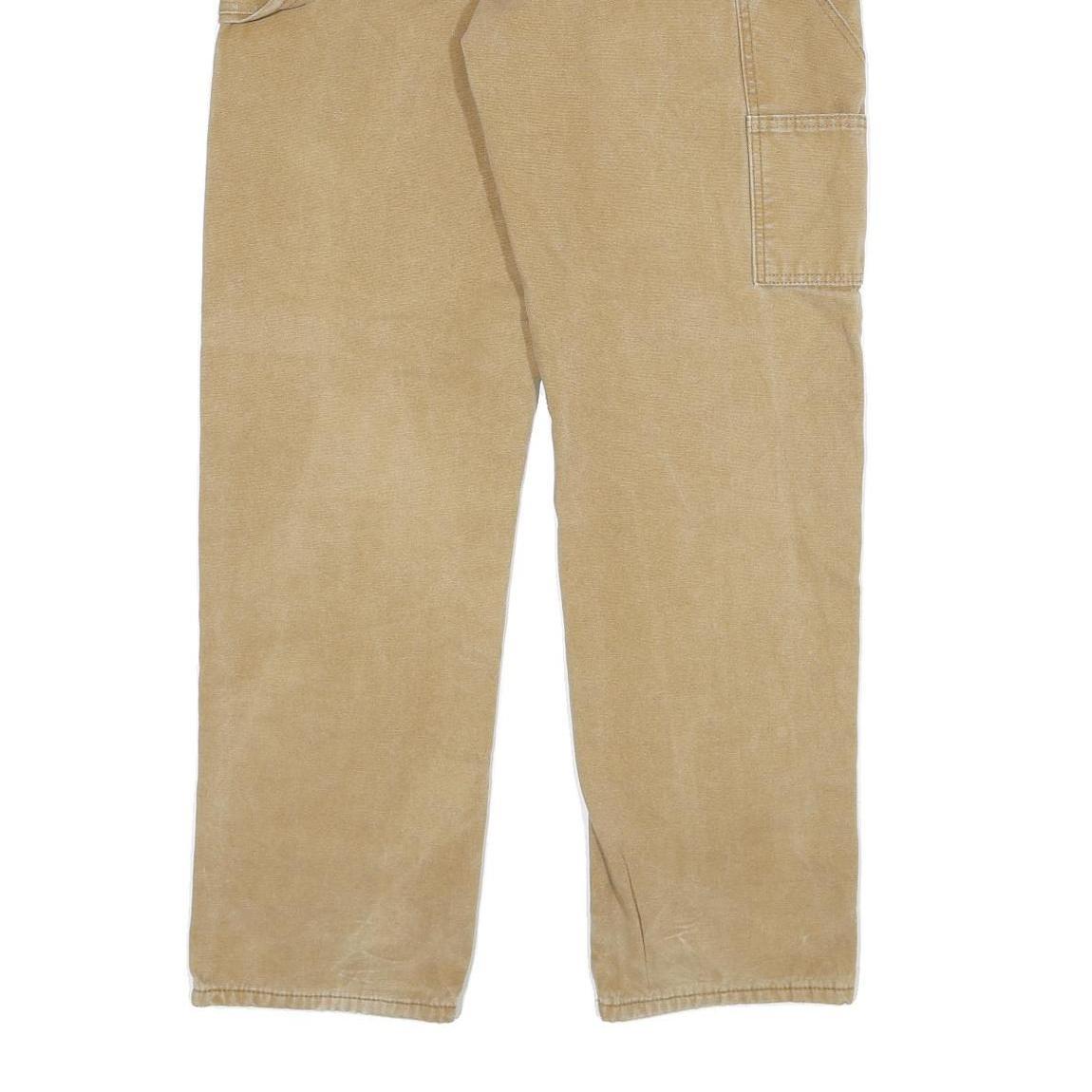 DICKIES Mens Regular Fit Beige Denim W34 L34 Workwear Zip Closure Jeans