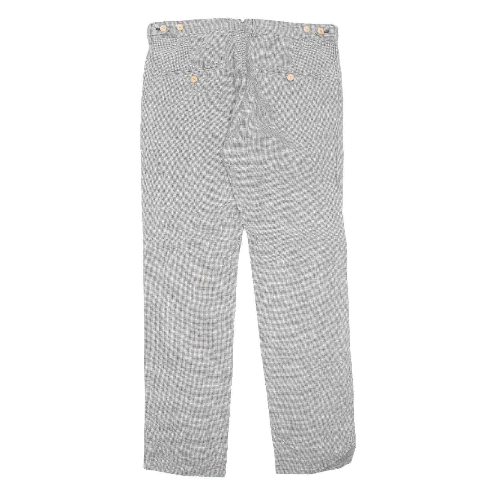 REISS Chino Womens Trousers Grey Regular Straight W34 L32