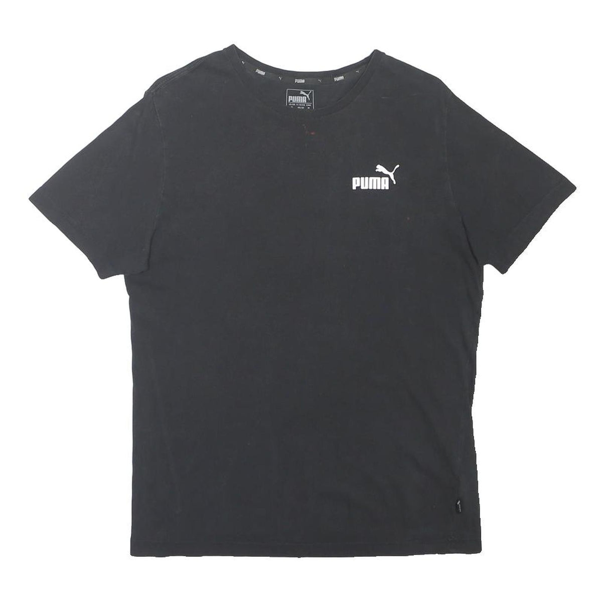 PUMA Mens Black Graphic T-Shirt M Short Sleeve Crew Neck Cotton Blend Casual