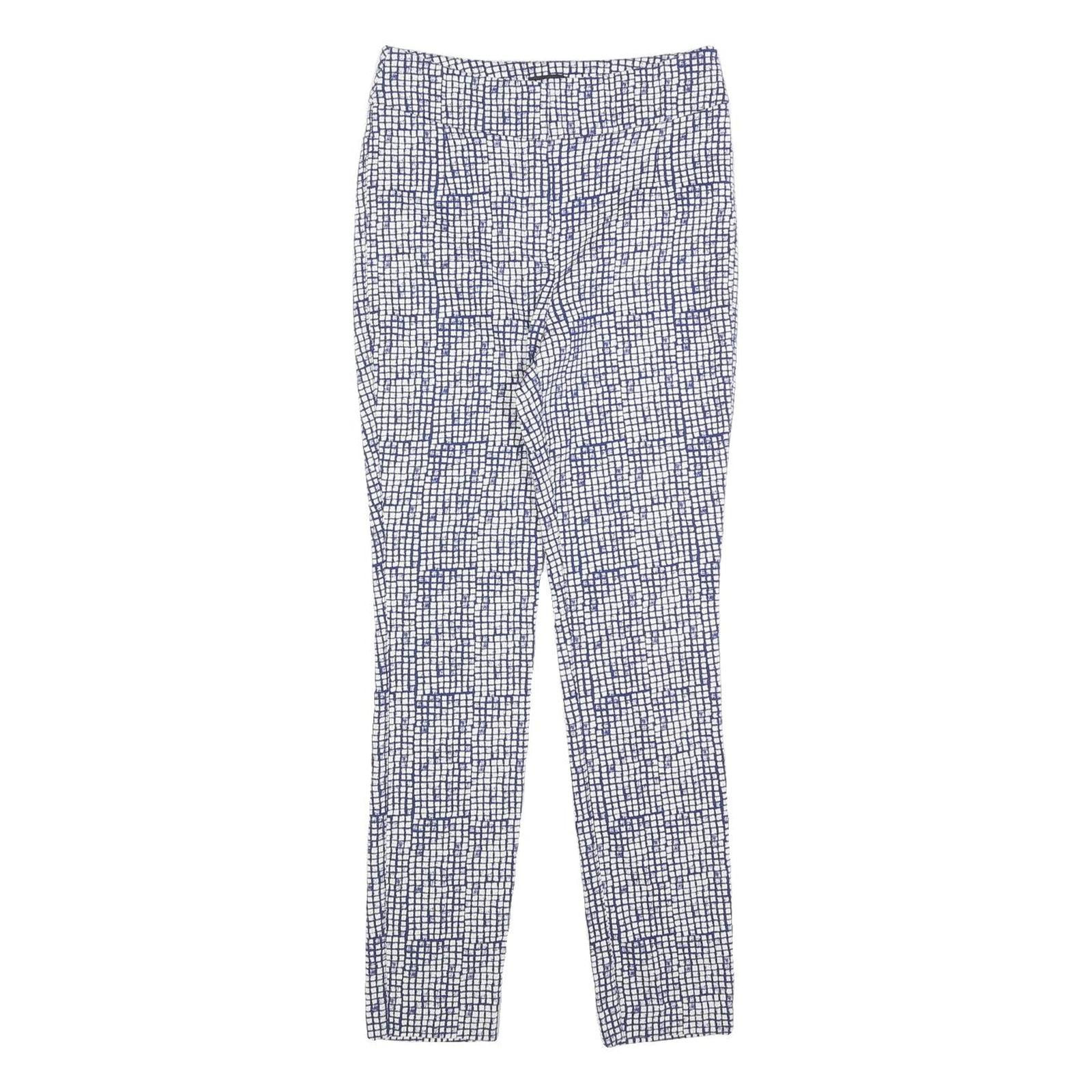 PHASE EIGHT Womens Cotton Blend Blue & White Slim Skinny Trousers W26 L27