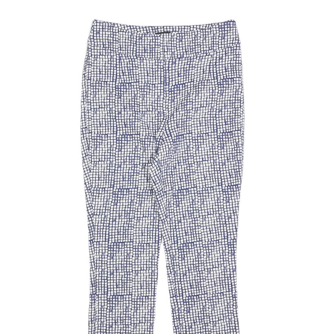 PHASE EIGHT Womens Cotton Blend Blue & White Slim Skinny Trousers W26 L27
