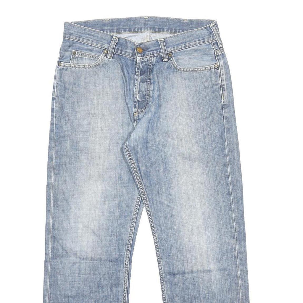 CARHARTT Mens Jeans Blue Regular Straight Denim Light W30 L27 Button Closure