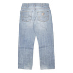 CARHARTT Mens Jeans Blue Regular Straight Denim Light W30 L27 Button Closure