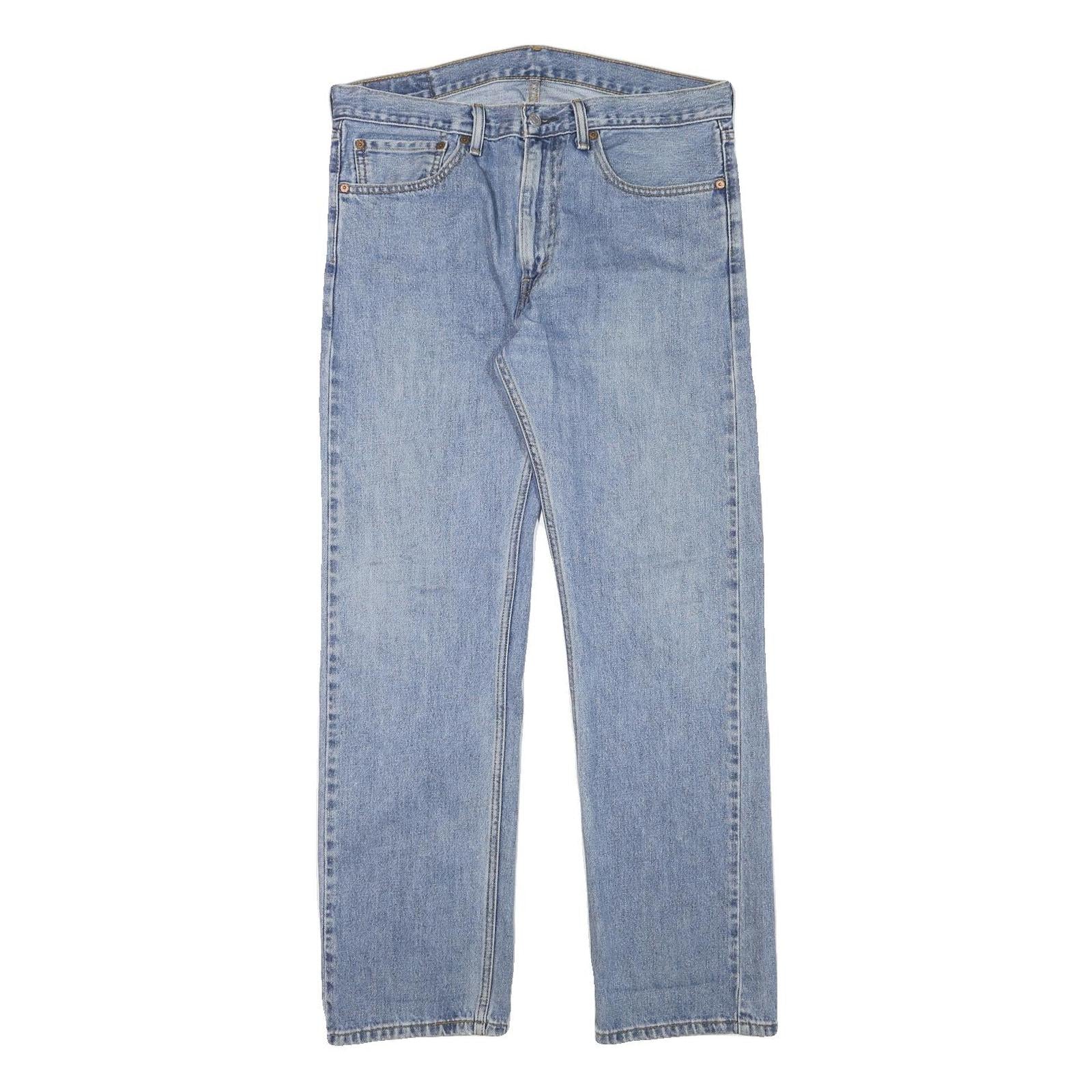 LEVI'S 505 Mens Jeans Blue Regular Straight Denim Medium W34 L32 Classic Fit