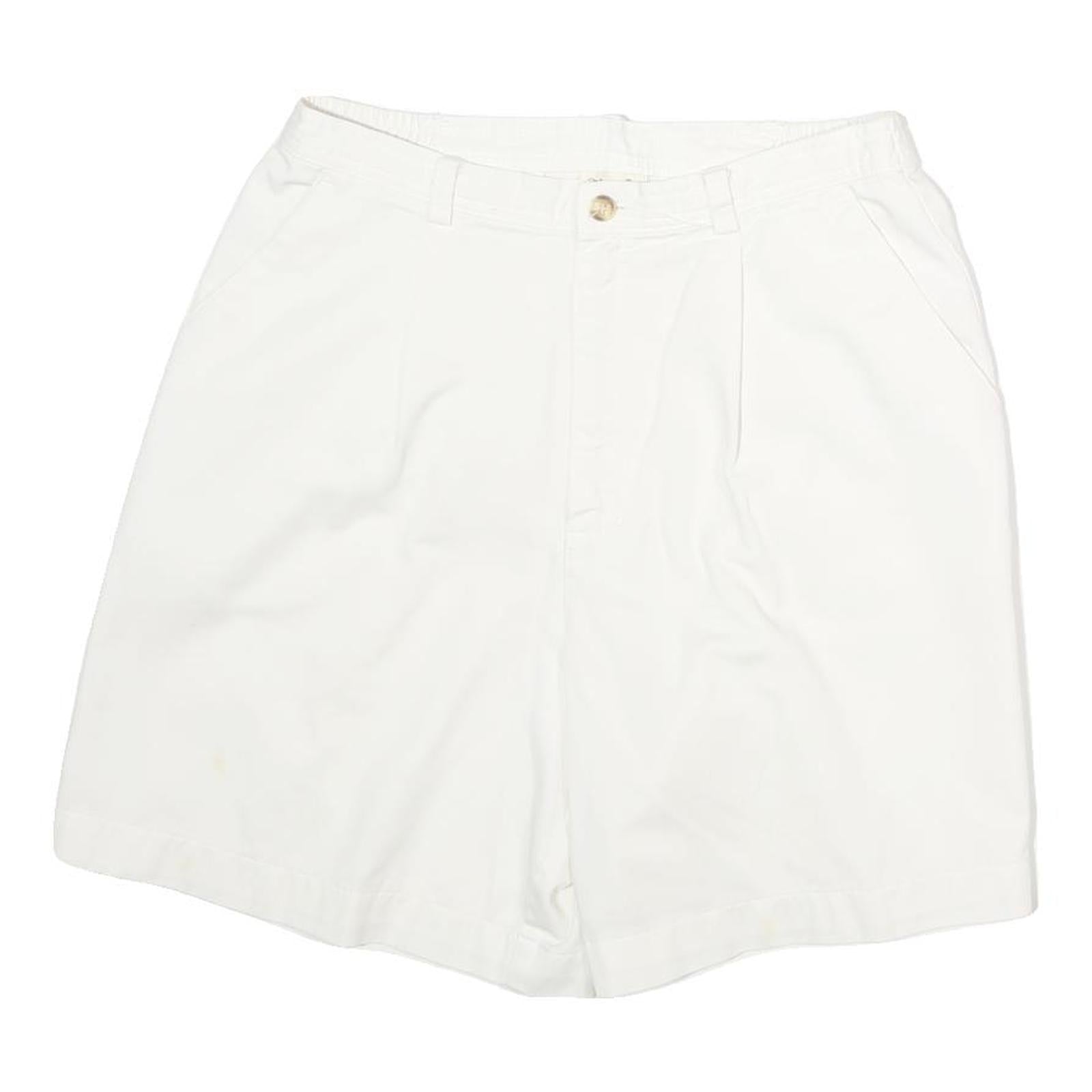 ST JOHNS BAY Womens White Casual Cotton Shorts M W30 Comfortable Lightweight