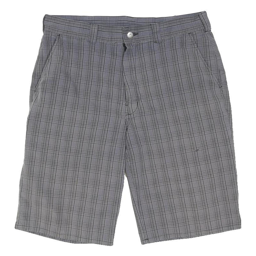 DICKIES Mens Grey Casual Check Shorts L W36 Workwear Cotton Blend