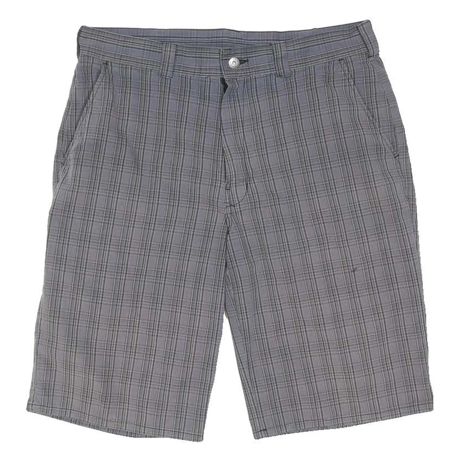 DICKIES Mens Grey Casual Check Shorts L W36 Workwear Cotton Blend