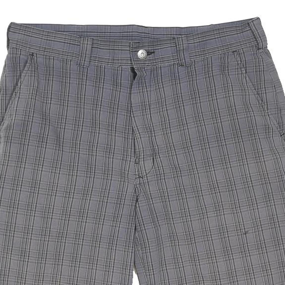 DICKIES Mens Grey Casual Check Shorts L W36 Workwear Cotton Blend