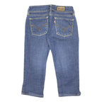 LEVI'S Womens Blue Denim Casual Capris Shorts XS W26 Cropped Style