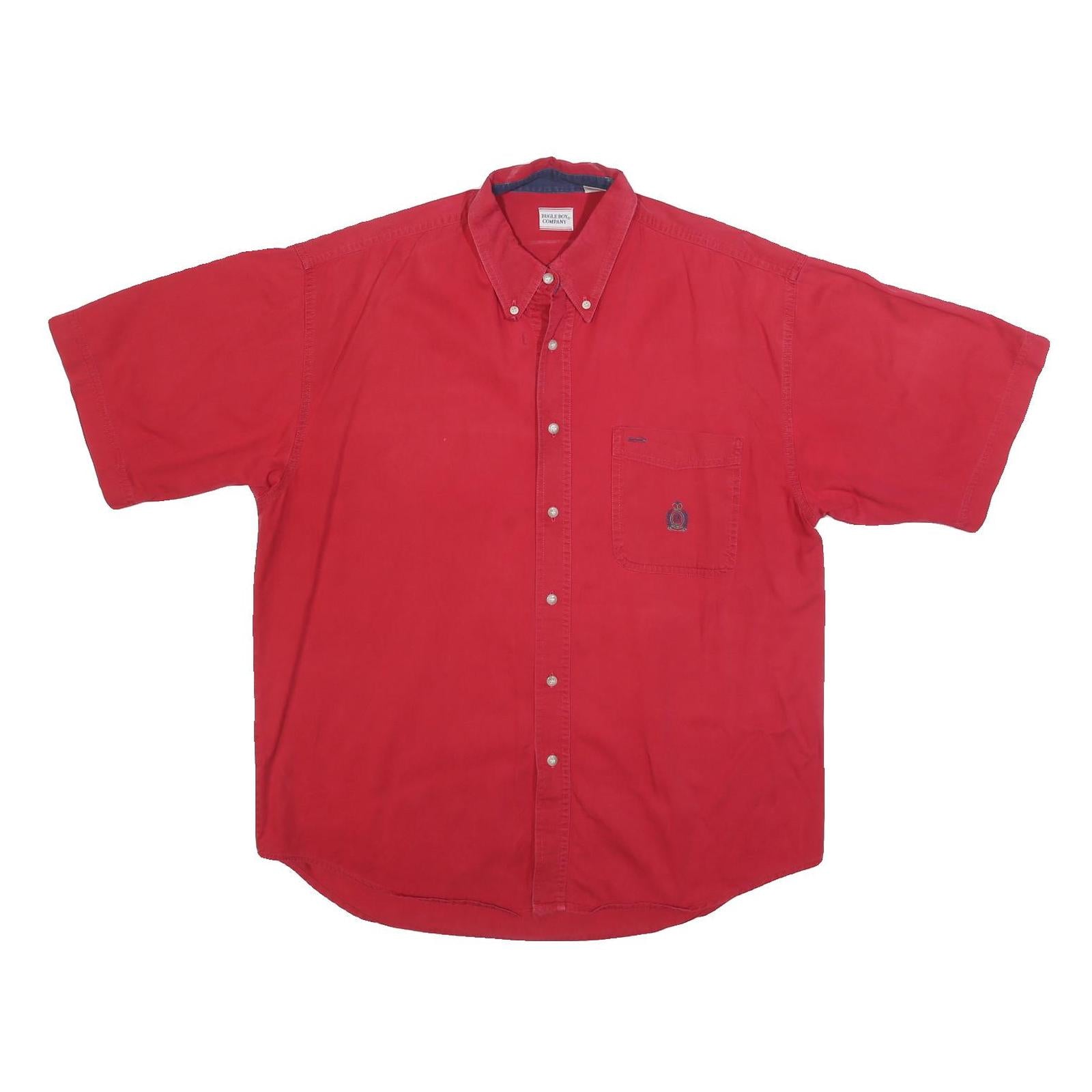 BUGLE BOY Mens Red Cotton Button Down Shirt XL Comfortable Casual