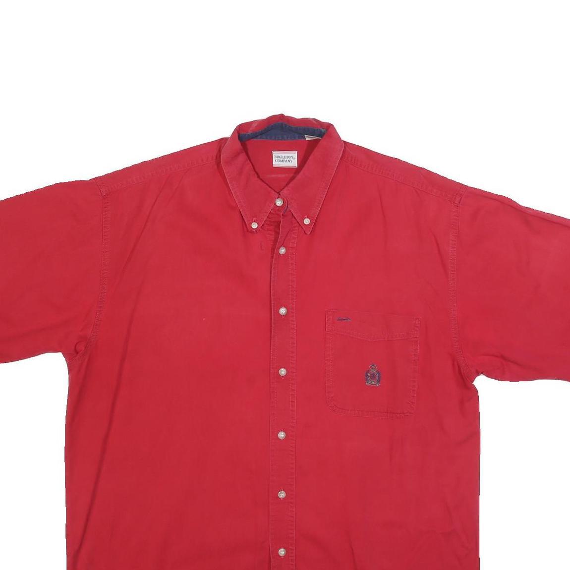 BUGLE BOY Mens Red Cotton Button Down Shirt XL Comfortable Casual