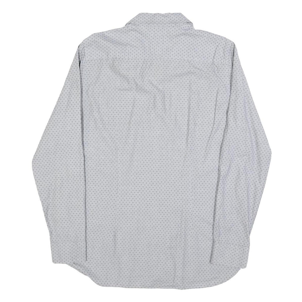 TOMMY HILFIGER Mens Grey & Pink Shirt L Slim Fit Cotton Blend Casual Shirt