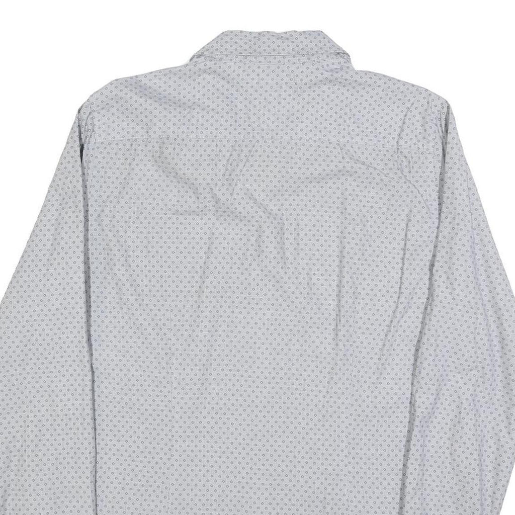 TOMMY HILFIGER Mens Grey & Pink Shirt L Slim Fit Cotton Blend Casual Shirt