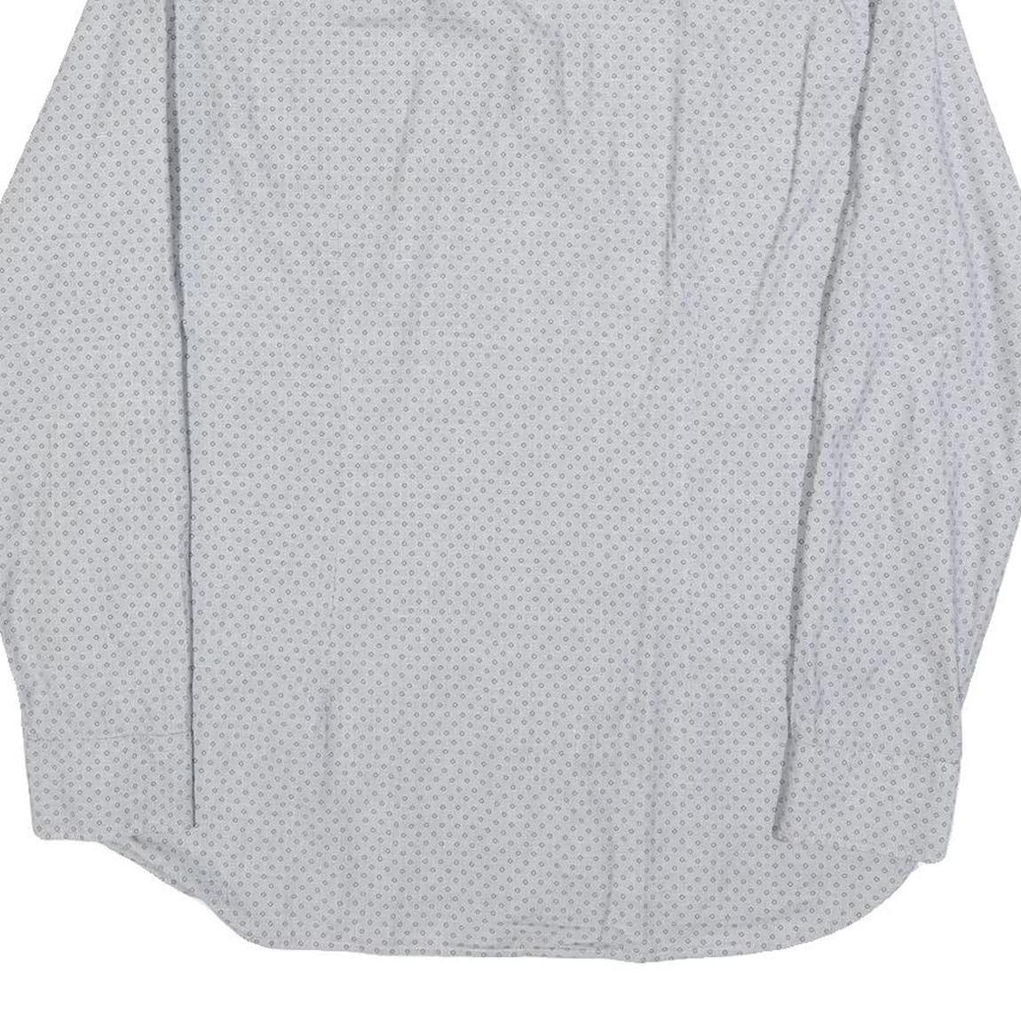 TOMMY HILFIGER Mens Grey & Pink Shirt L Slim Fit Cotton Blend Casual Shirt