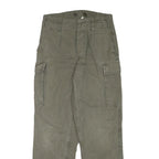 Relaxed Fit Mens Cotton Blend Cargo Trousers W29 L29 Olive Green Casual Zip