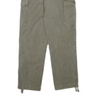 Relaxed Fit Mens Cotton Blend Cargo Trousers W29 L29 Olive Green Casual Zip