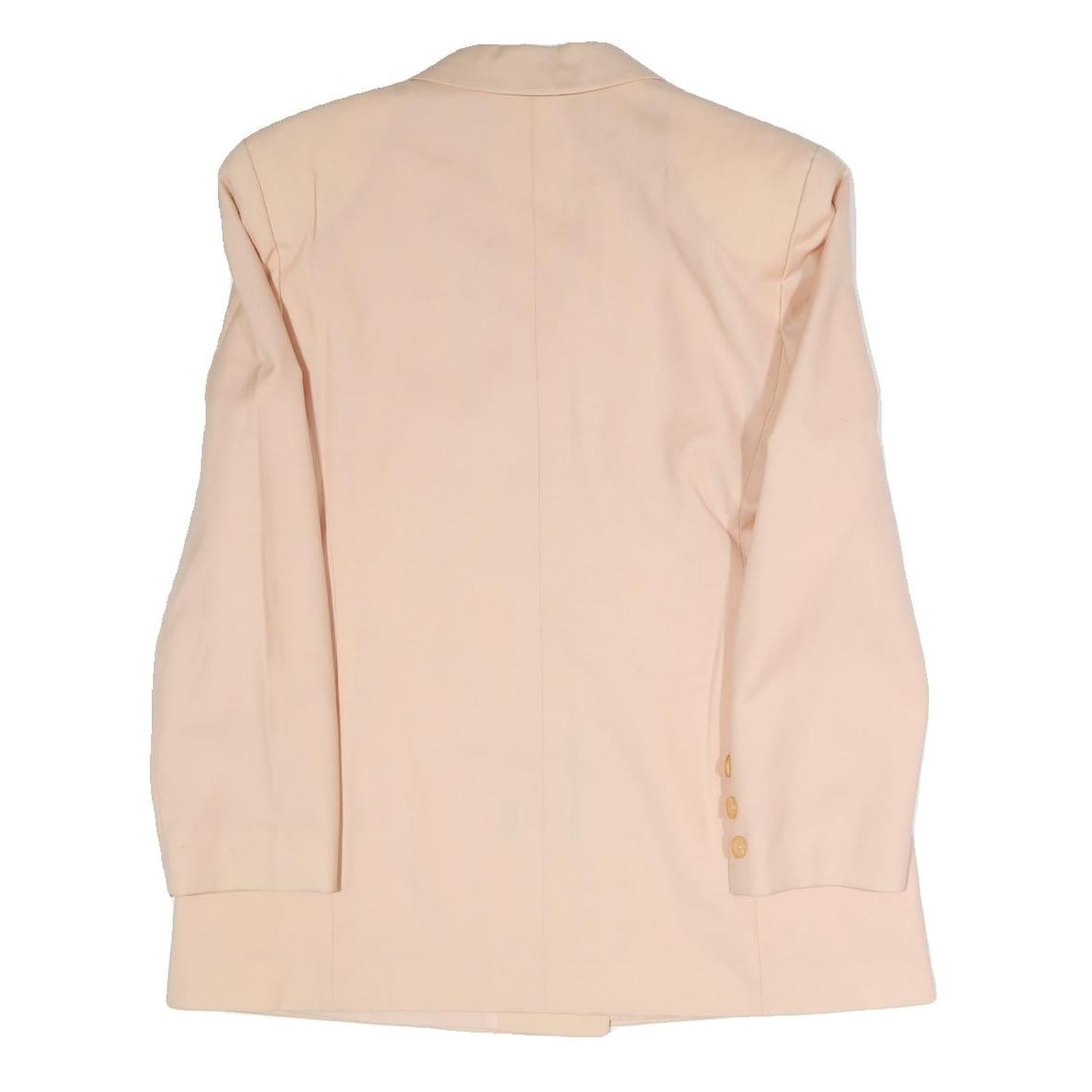 Womens Cream Double Breasted Button Polyester Blend Jacket XL Plain Elegant