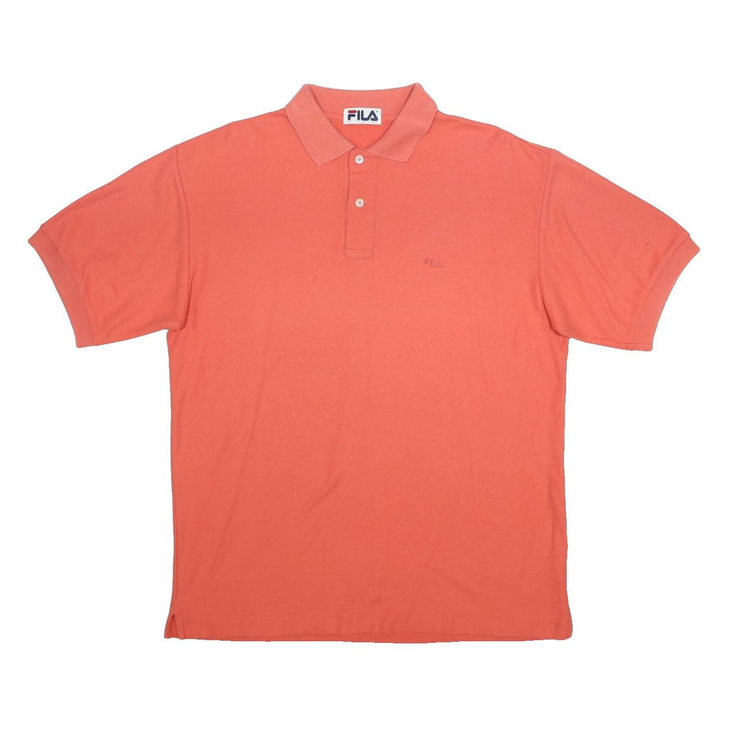 FILA Mens Coral Plain Short Sleeve M Cotton Polo Shirt Classic Casual