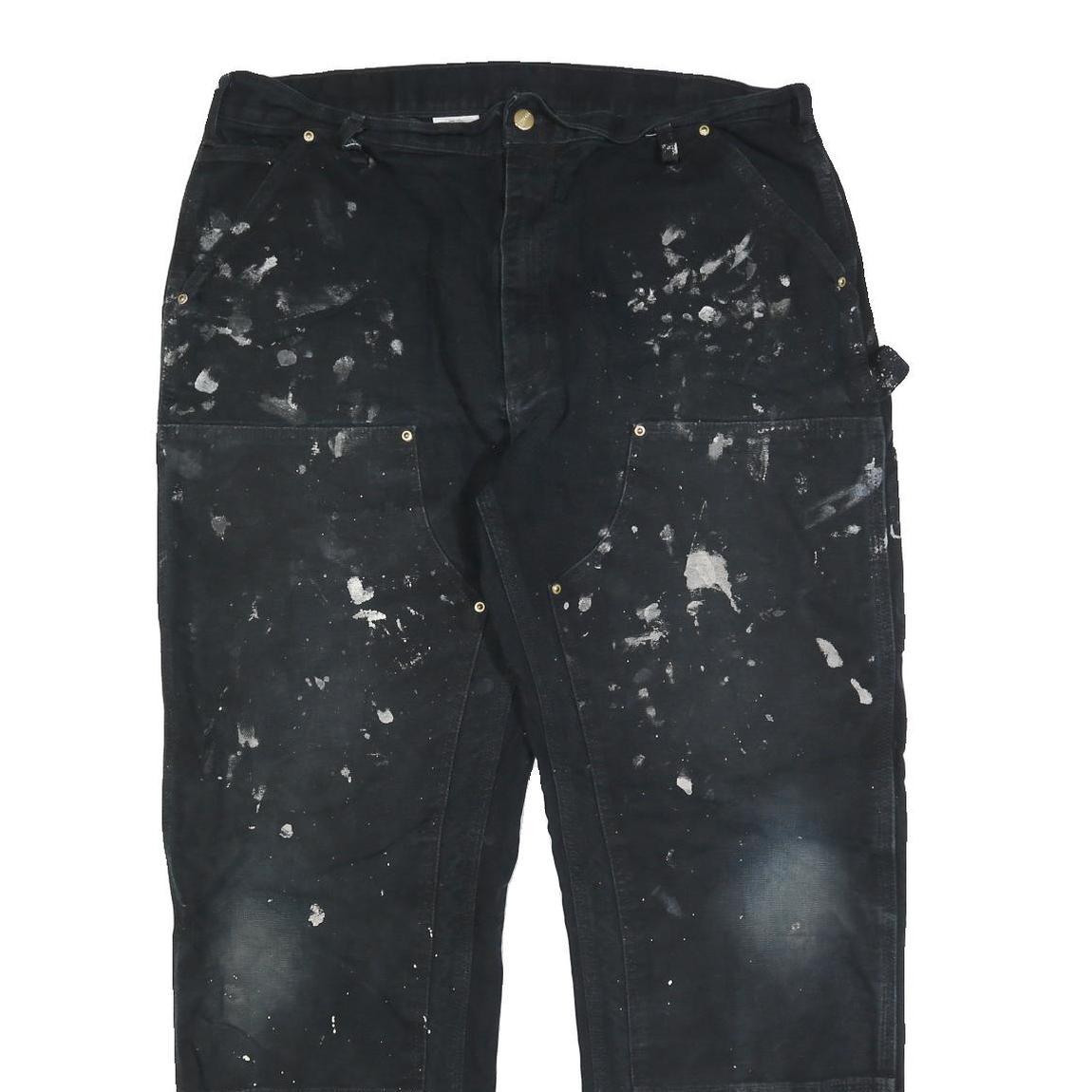 CARHARTT Mens Cotton Black Regular Straight Trousers W38 L32 Workwear Utility