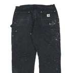 CARHARTT Mens Cotton Black Regular Straight Trousers W38 L32 Workwear Utility