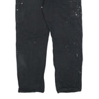 CARHARTT Mens Cotton Black Regular Straight Trousers W38 L32 Workwear Utility