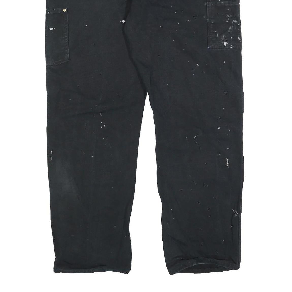 CARHARTT Mens Cotton Black Regular Straight Trousers W38 L32 Workwear Utility