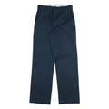 DICKIES Mens Regular Navy Blue Cotton Blend Zip Trousers W28 L31 Workwear