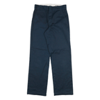 DICKIES Mens Regular Navy Blue Cotton Blend Zip Trousers W28 L31 Workwear
