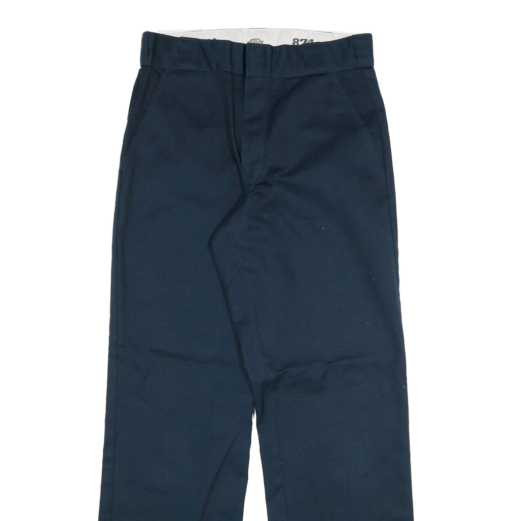 DICKIES Mens Regular Navy Blue Cotton Blend Zip Trousers W28 L31 Workwear