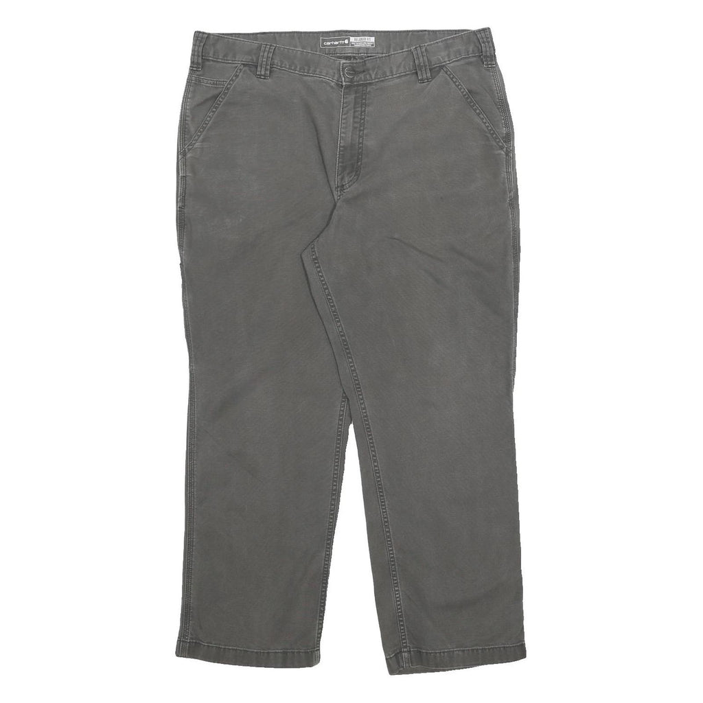 CARHARTT Mens Cotton Blend Grey Relaxed Fit Straight Trousers W38 L30 Casual
