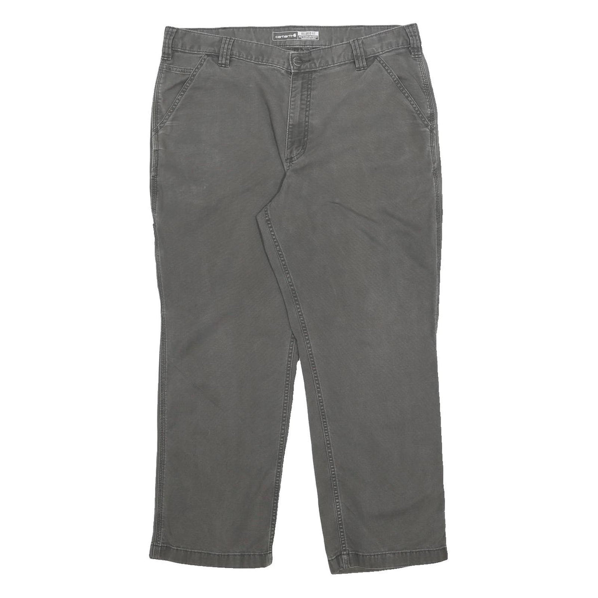 CARHARTT Mens Cotton Blend Grey Relaxed Fit Straight Trousers W38 L30 Casual