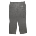 CARHARTT Mens Cotton Blend Grey Relaxed Fit Straight Trousers W38 L30 Casual