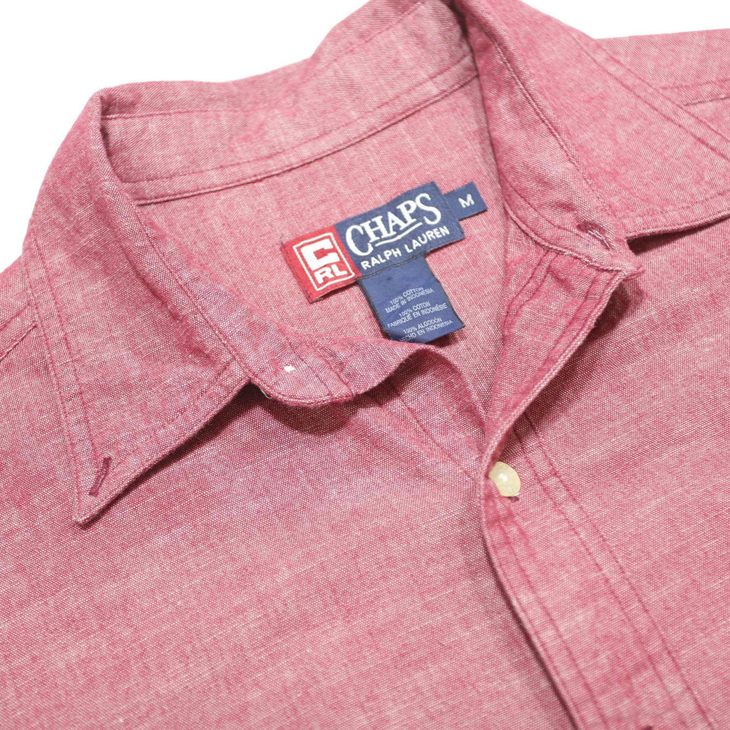 CHAPS RALPH LAUREN Mens Red Cotton Shirt M Classic Button-Up Pocket