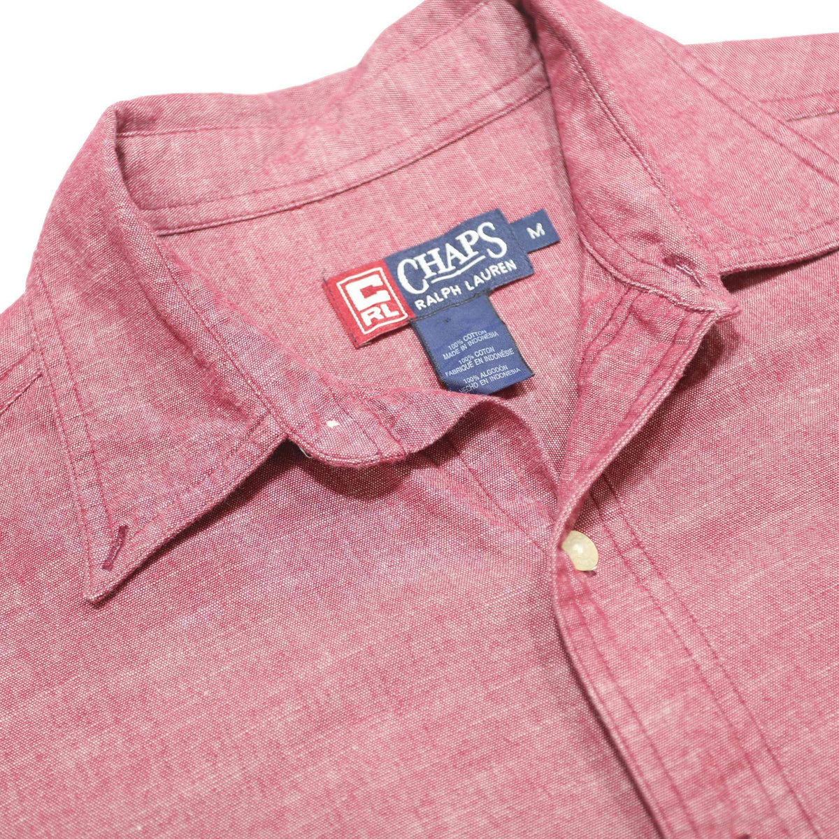 CHAPS RALPH LAUREN Mens Red Cotton Shirt M Classic Button-Up Pocket