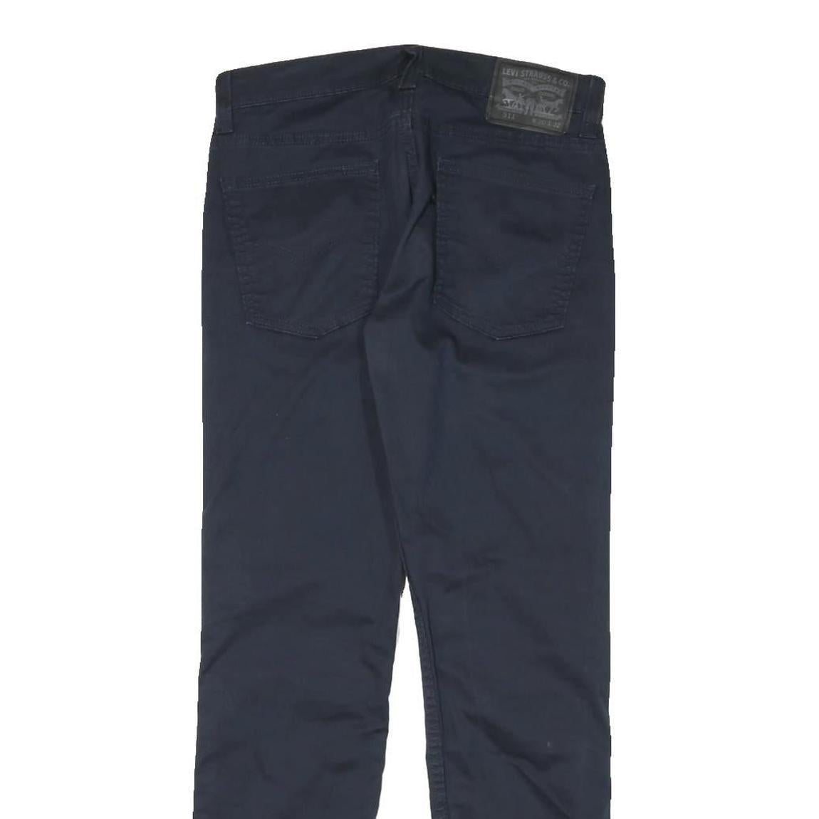 LEVI'S Mens Cotton Blend Navy Slim Straight Trousers W30 L30 Stylish Casual