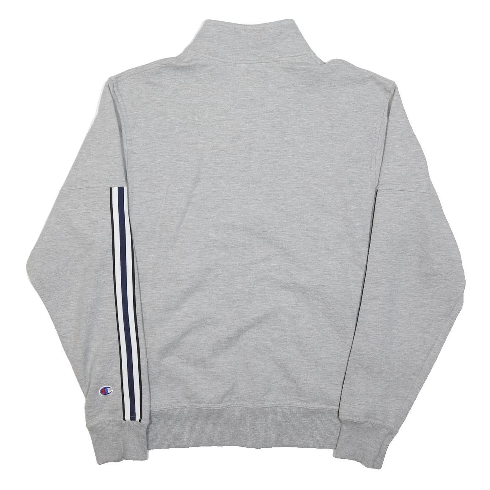 CHAMPION Mens Grey & Purple Zip Up Sweatshirt S Colourblock Athletic Jacket