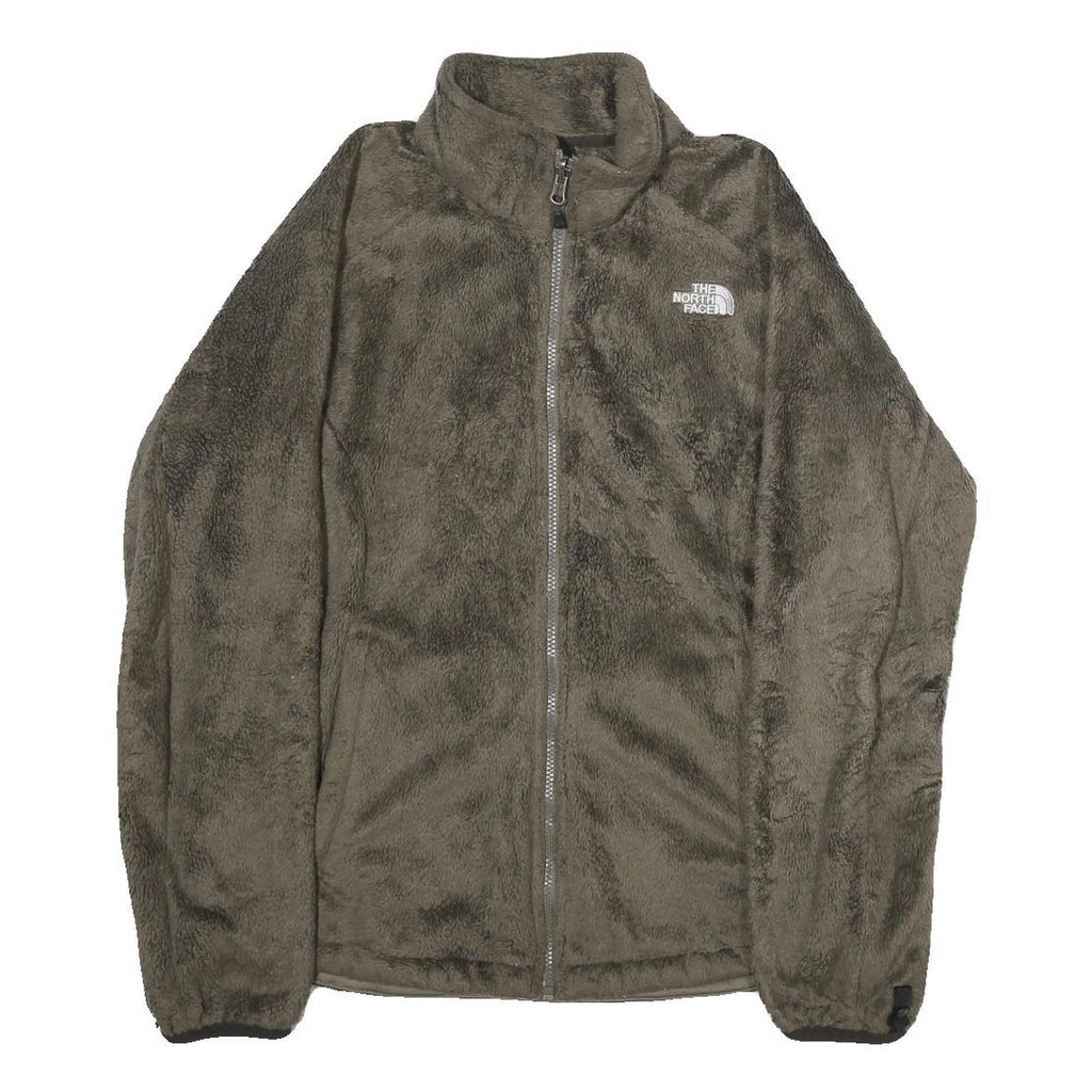 THE NORTH FACE Womens Grey Fleece Jacket L Polyester Zip Outdoor Casual Warm