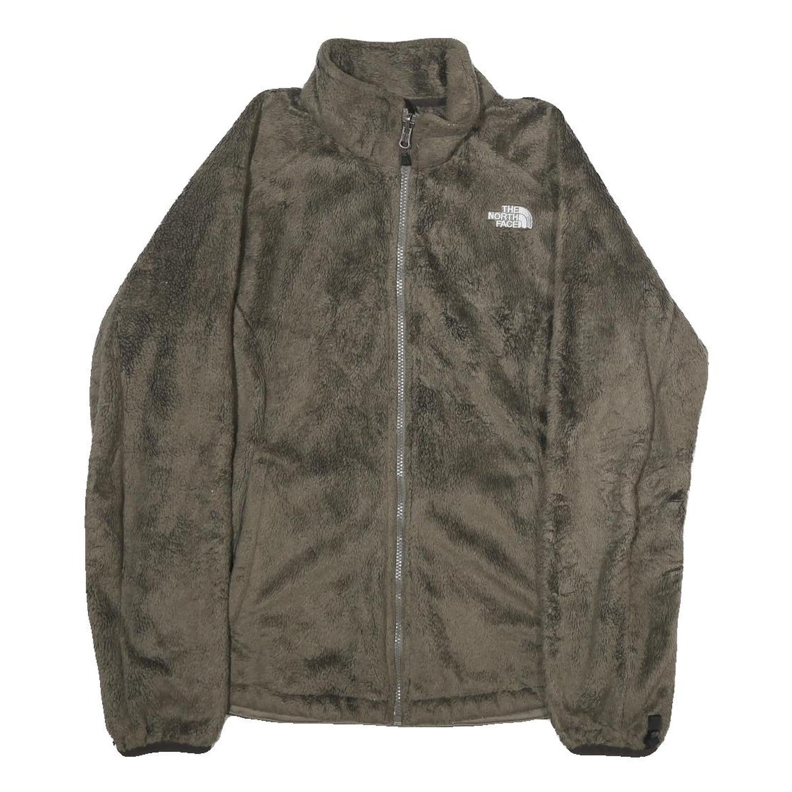 THE NORTH FACE Womens Grey Fleece Jacket L Polyester Zip Outdoor Casual Warm